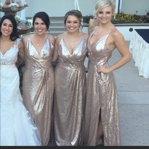 Rose Gold Sequin Unaltered Formal Dress